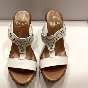 White Italian wedges